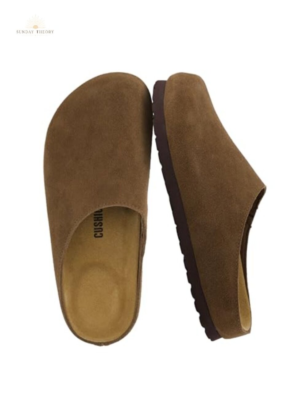 Genuine Suede Leather Slip On Clogs for Women Cushioned Footbed Indoor Outdoor